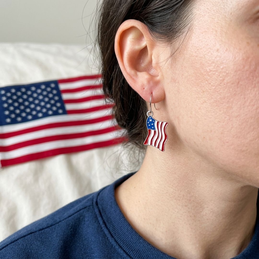 Adorable American Flag Earrings